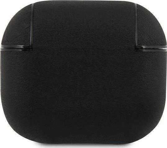 BMW BMA3SSLBK AirPods 3 dėklas, juodas, natūralios odos, su sidabro spalvos logotipu