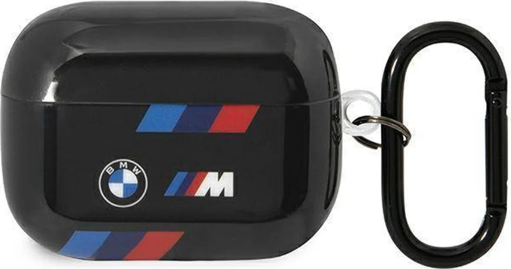 BMW BMAP222SOTK AirPods Pro 2 gen dėklas juodos spalvos Tricolor Stripes