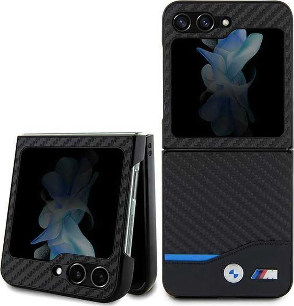 BMW BMHCZF522NBCK Z Flip5 F731 juodos spalvos odinis anglies pluošto dėklas