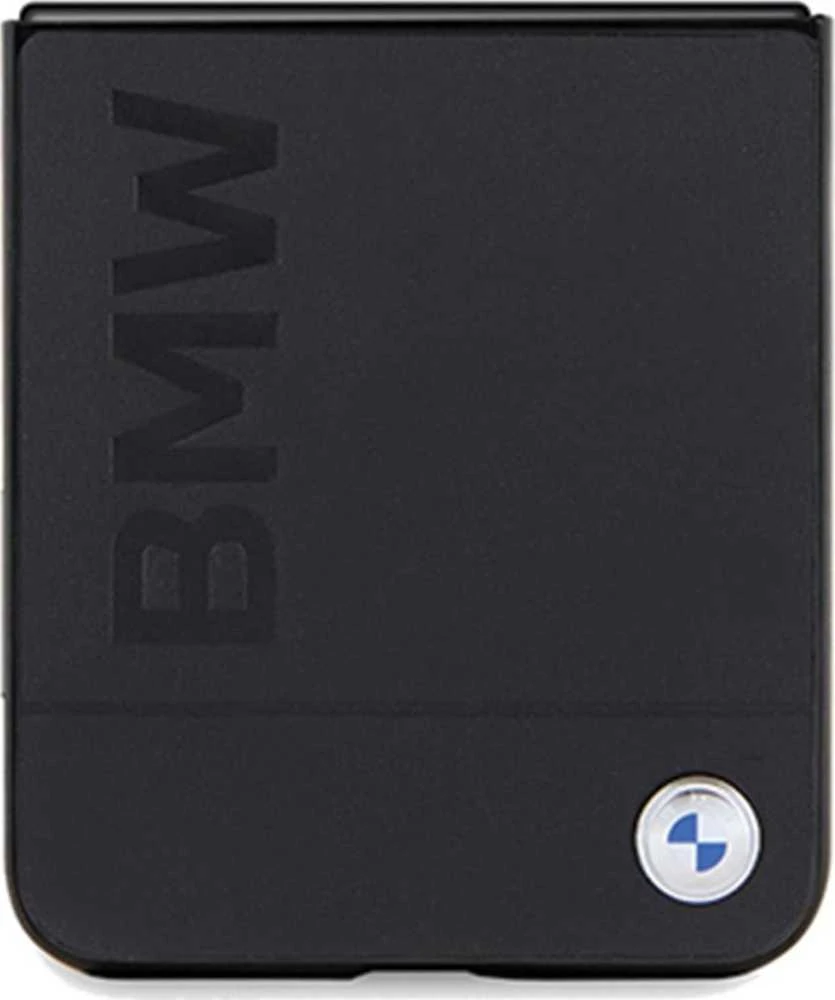 Dėklas BMW BMHCZF5SLLBK Z Flip5 F731 juodos spalvos Leather Hot Stamp