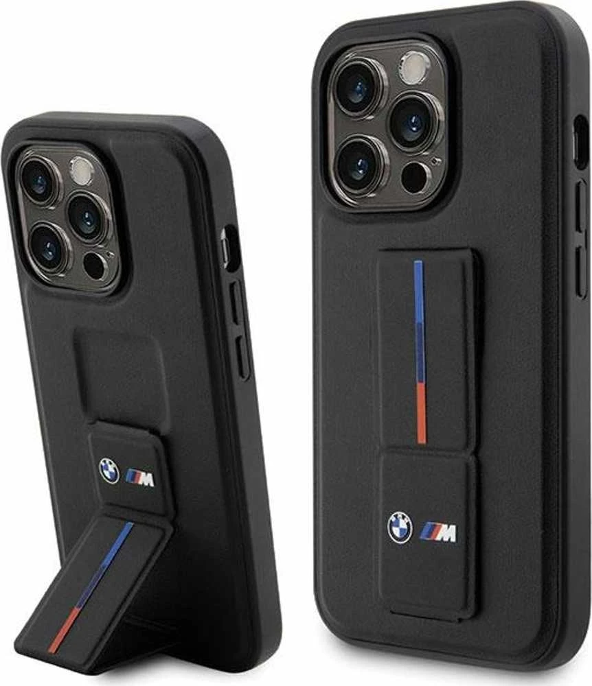 Dėklas BMW BMHCP14L22GSLK Apple iPhone 14 Pro 6.1″ juodos spalvos kietas dėklas Grip Hot Stamp