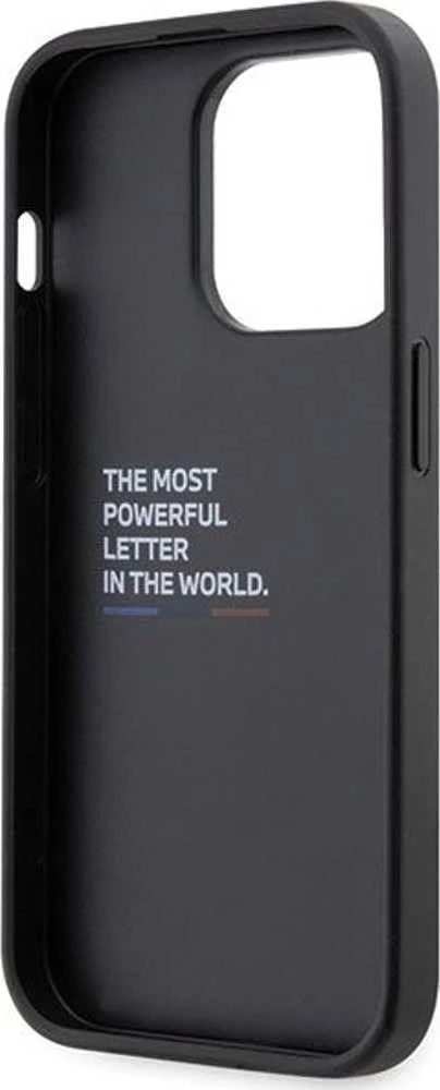 Dėklas BMW BMHCP14X22GSLK Apple iPhone 14 Pro Max 6.7″ juodos spalvos kietas dėklas Grip Hot Stamp