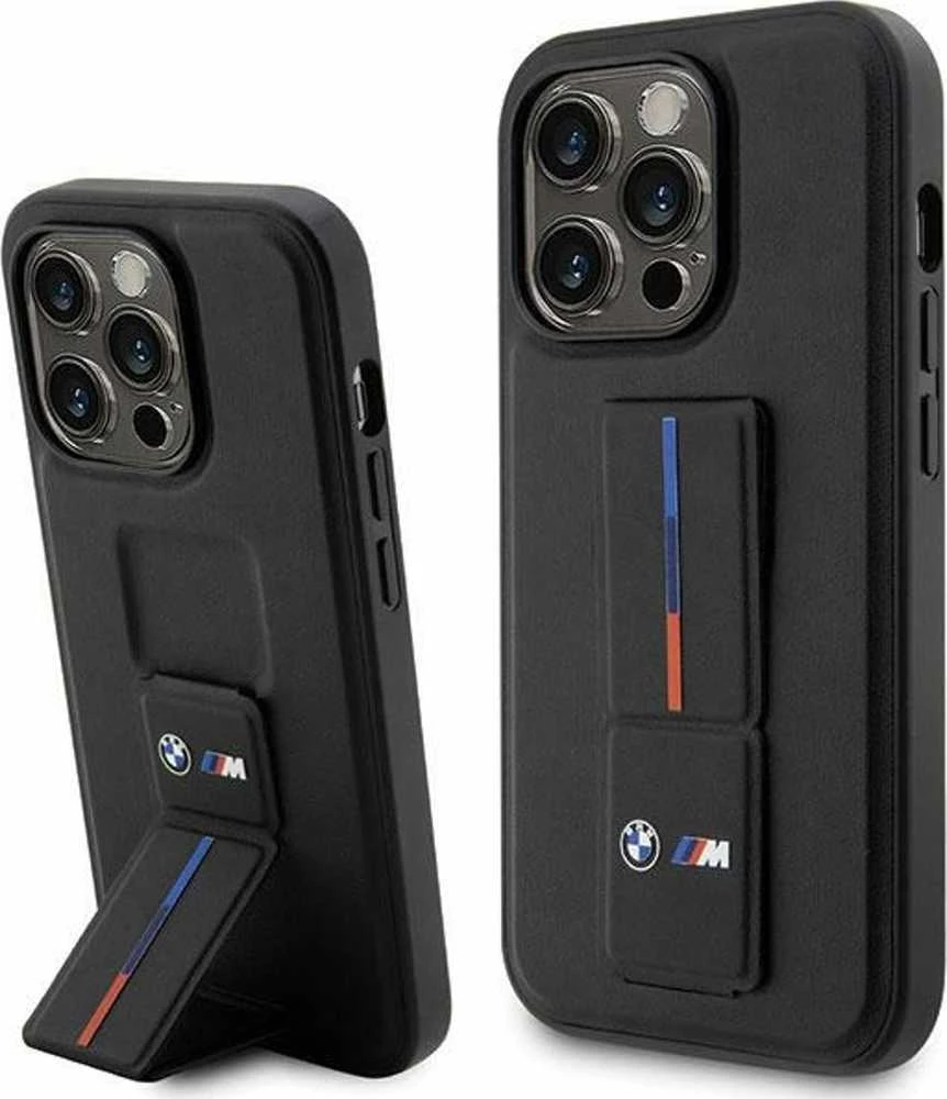 Dėklas BMW BMHCP14X22GSLK Apple iPhone 14 Pro Max 6.7″ juodos spalvos kietas dėklas Grip Hot Stamp