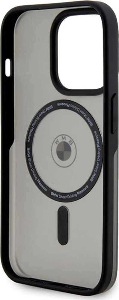 Dėklas BMW BMHMP14LDSLK Apple iPhone 14 Pro 6.1″ juodos spalvos kietas dėklas Signature MagSafe