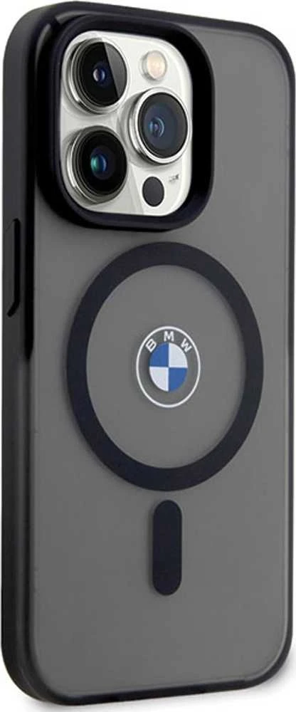 Dėklas BMW BMHMP14LDSLK Apple iPhone 14 Pro 6.1″ juodos spalvos kietas dėklas Signature MagSafe