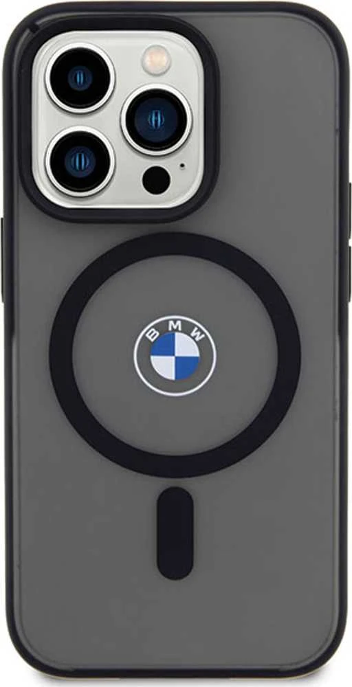 Dėklas BMW BMHMP14LDSLK Apple iPhone 14 Pro 6.1″ juodos spalvos kietas dėklas Signature MagSafe