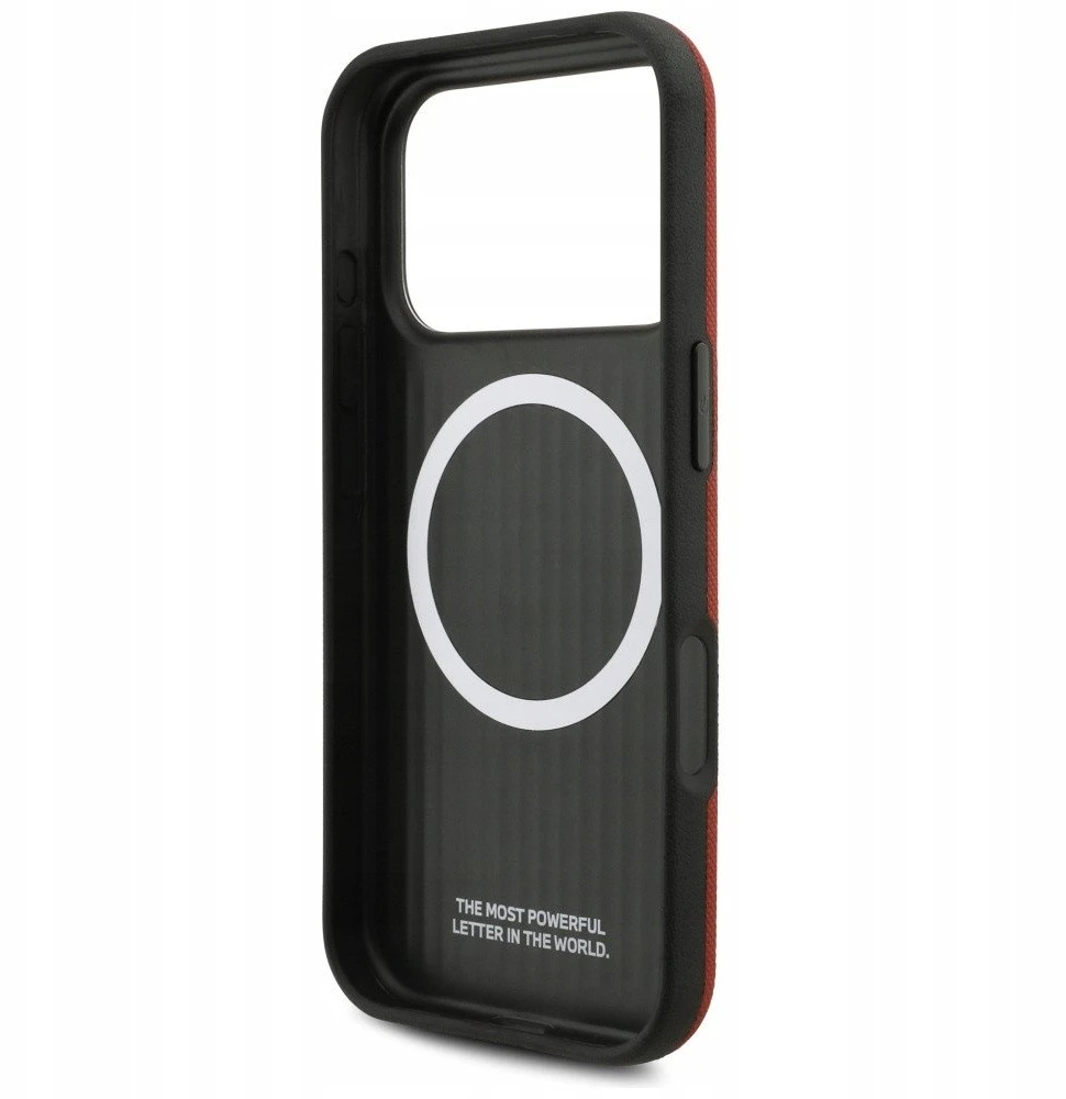 BMW M FW Metal Logo MagSafe dėklas skirtas Apple iPhone 17 Pro Raudona