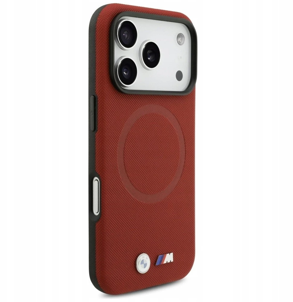BMW M FW Metal Logo MagSafe dėklas skirtas Apple iPhone 17 Pro Raudona