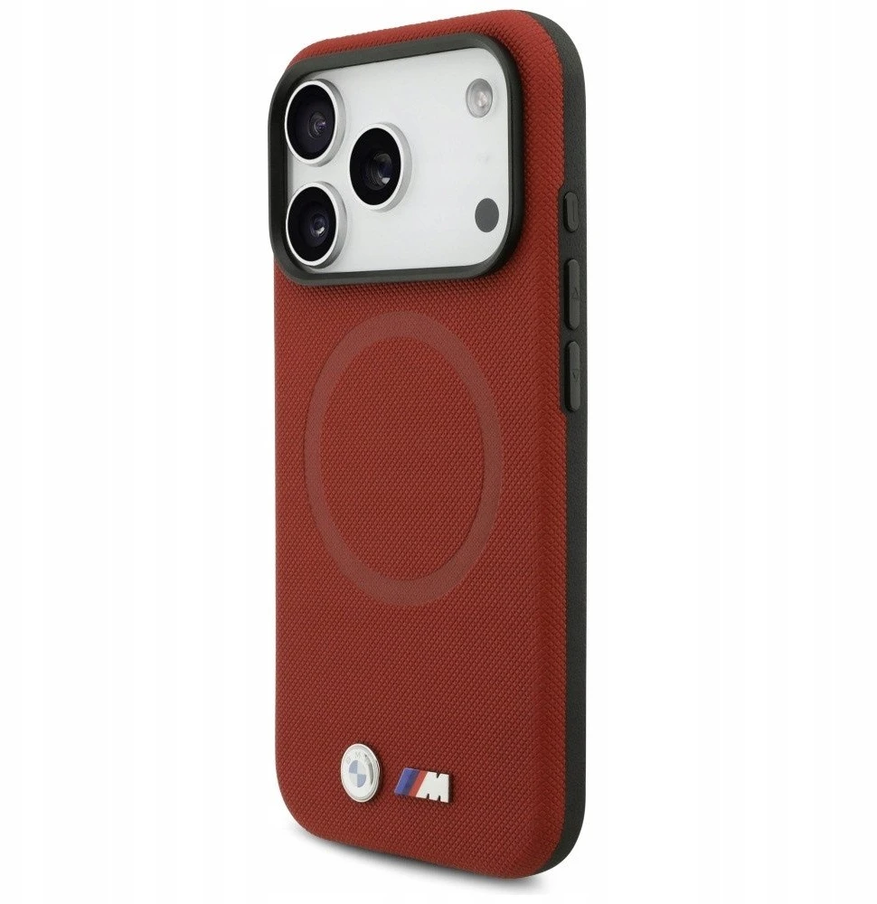 BMW M FW Metal Logo MagSafe dėklas skirtas Apple iPhone 17 Pro Raudona