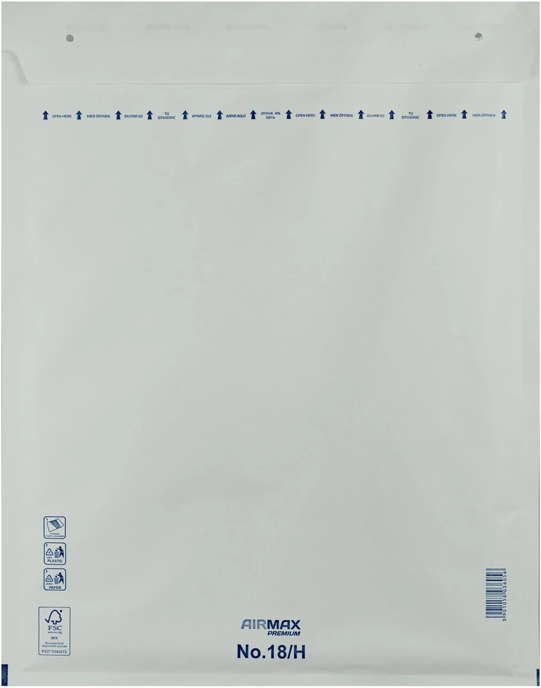 BNTOFFICE Burbulinis vokas Airmax 18/H W8 290x370 mm baltas - (100 vnt.)