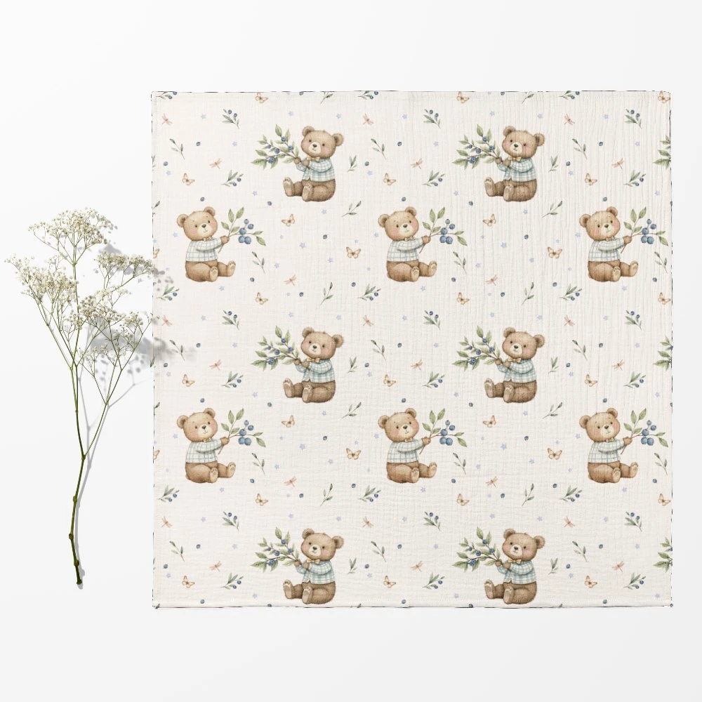 Bocioland 3022 MUSLININĖS SAUSKĖS 70X70 3 PAKELIAI ŽALIOS BL302