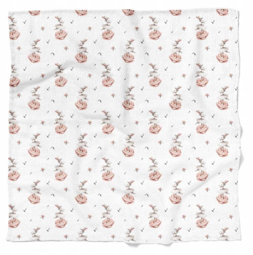 Bocioland BOCIOLAND BL197-PIELUSZKA BAMBUSOWA 75X75 KRÓLICZKI