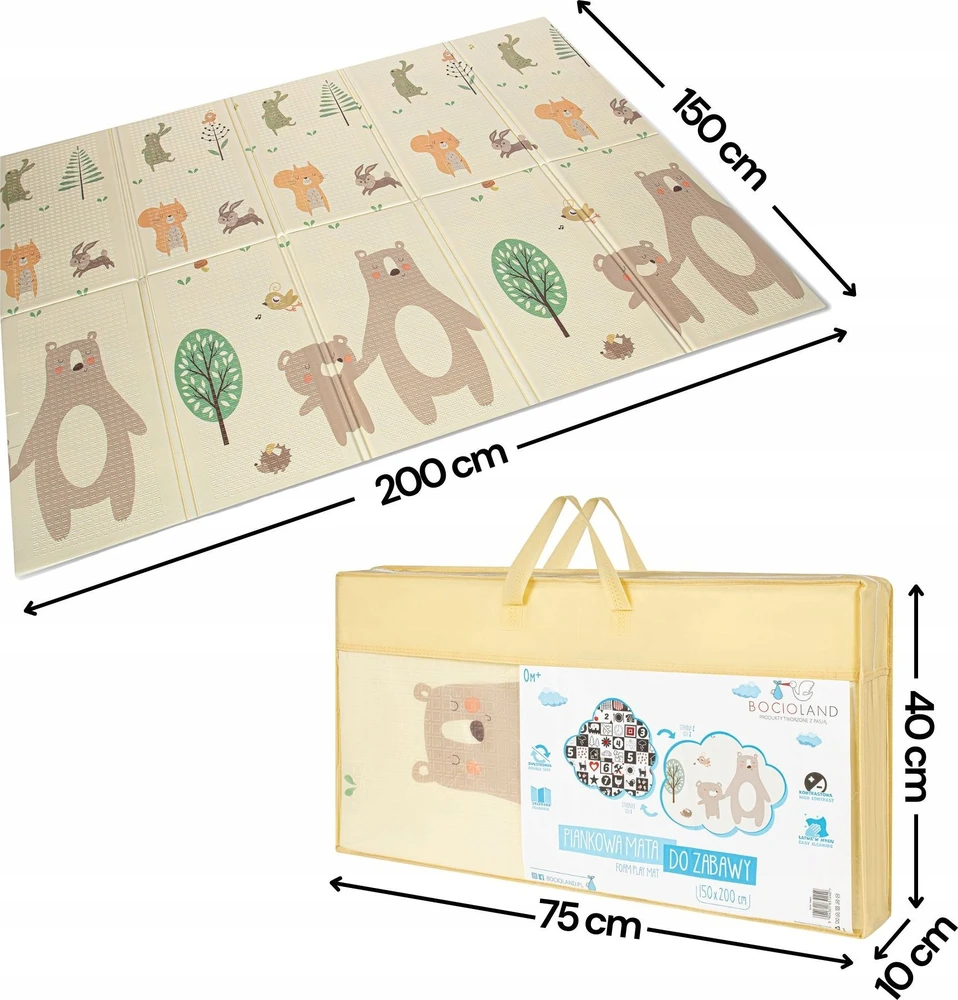 Bocioland BOCIOLAND BL124-SULANKSTAMAS KONTRASNIS KILIMAS 150X200CM MAŽAS LOKIS