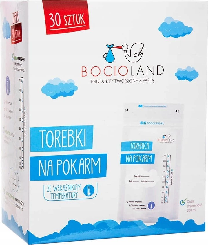 Bocioland Maišeliai motinos pienui 0175, 200 ml, 30 vnt.