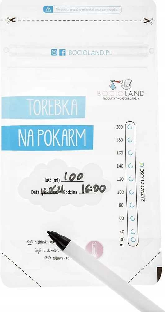 Bocioland Maišeliai motinos pienui 0175, 200 ml, 30 vnt.
