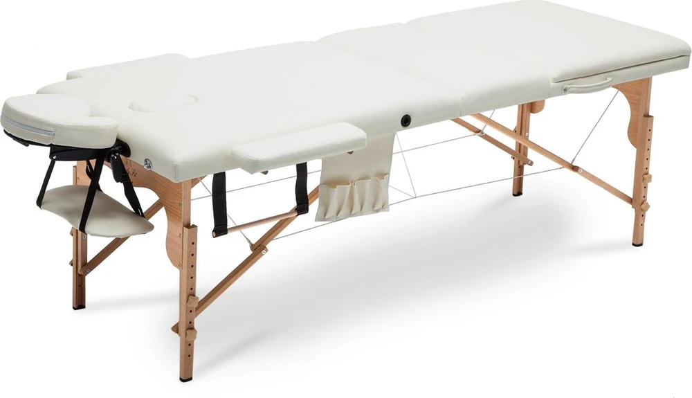 Bodyfit stalas, 3 dalių masažinė lova, medinė XXL universali (580)