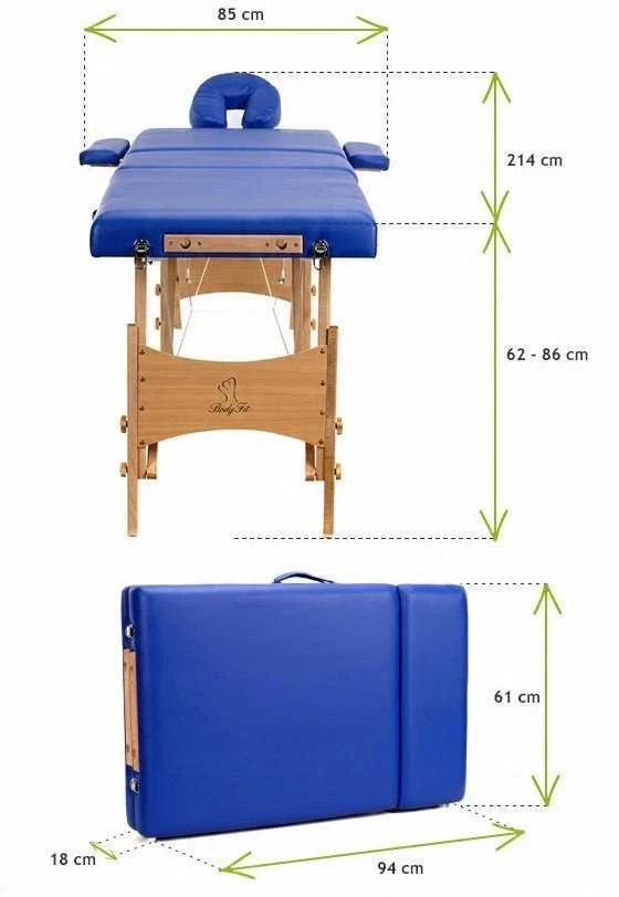 Bodyfit Stalas, 4 segmentų medinis masažo stalas