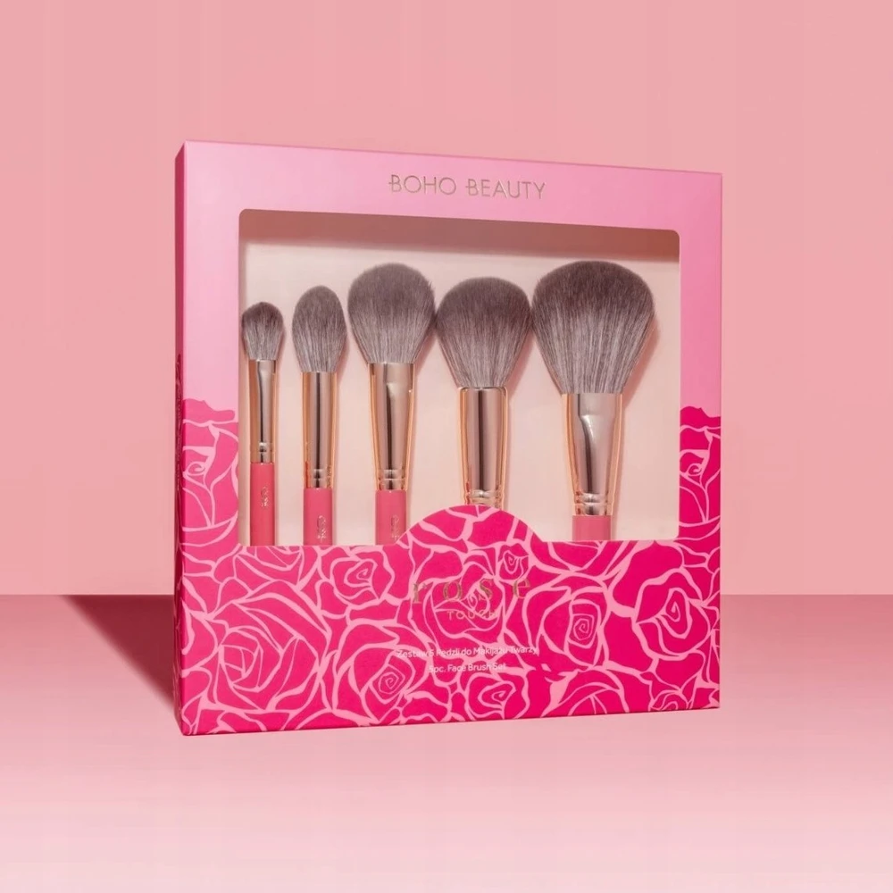 Boho Beauty Boho 5 veido šepečių rinkinys Rose Touch (5904139441190)