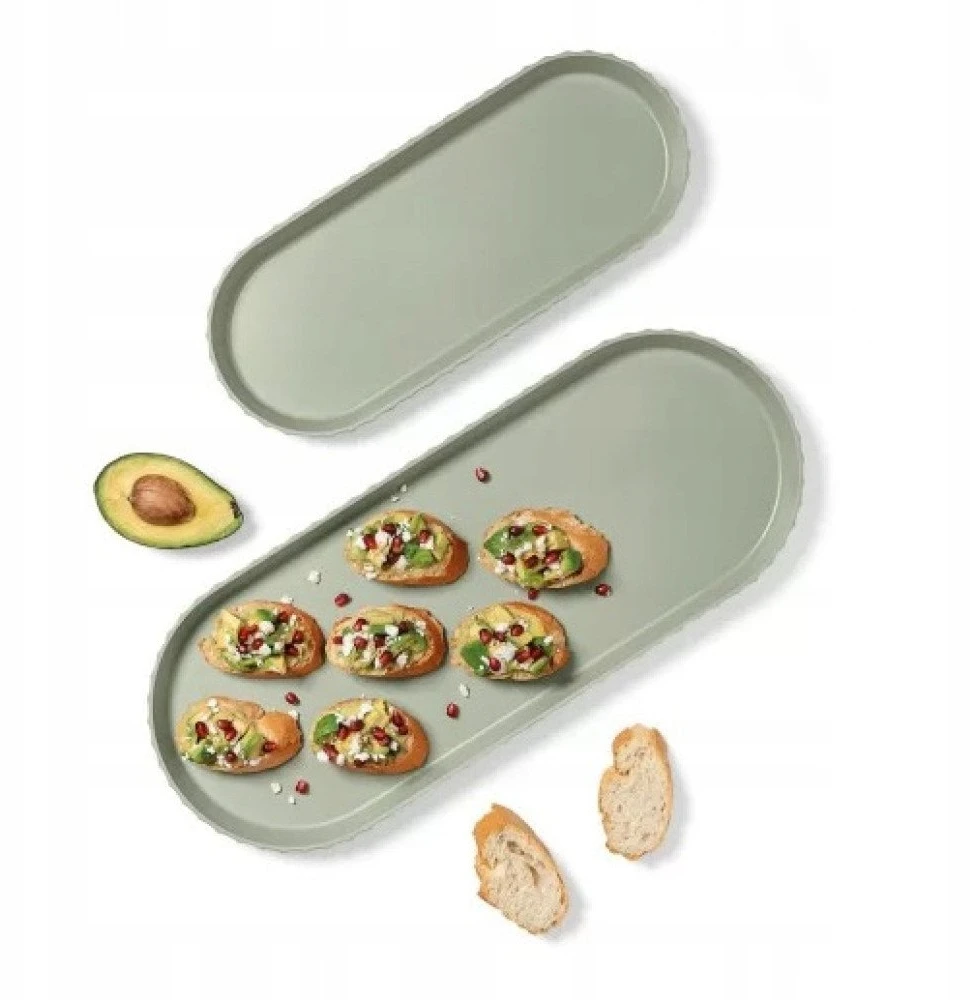 Bolesławiec Platter, 51x20.5 cm, žalias, Paestum Collection