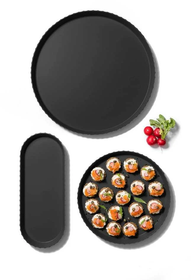 Bolesławiec Platter, 51x20.5 cm, juodas, Paestum Collection