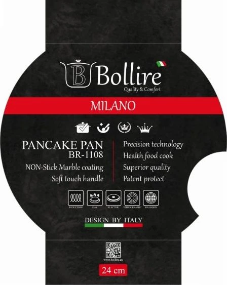 Blynų keptuvė BOLLIRE MILANO BR-1108, Ø 24 cm
