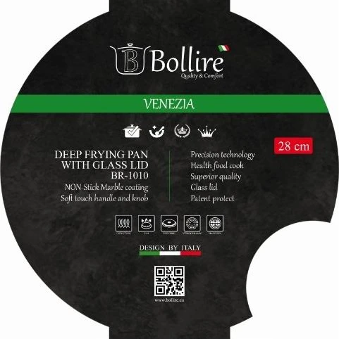 Keptuvė su dangčiu BOLLIRE VENEZIA BR1010, Ø 28 cm