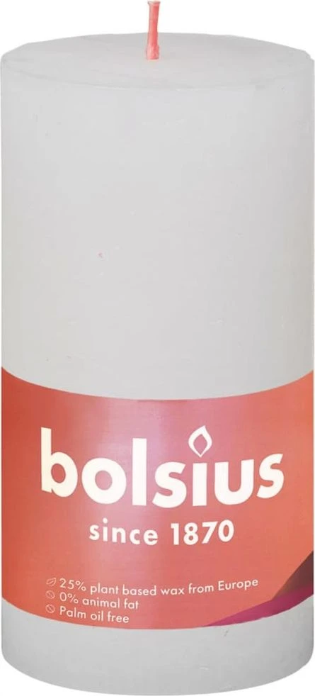 Bolsius Žvakės Shine, 4vnt., debesų baltos, 130x68mm, cilindro formos