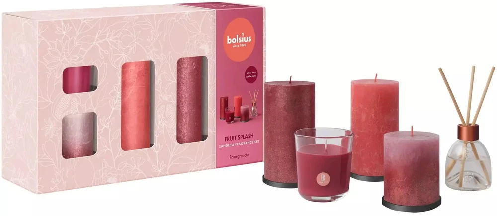 Bolsius Fruit Splash Gift Set Pomegranate