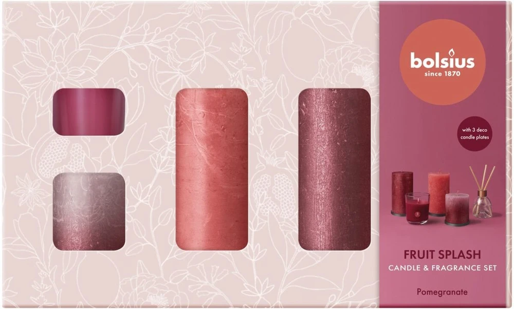 Bolsius Fruit Splash Gift Set Pomegranate