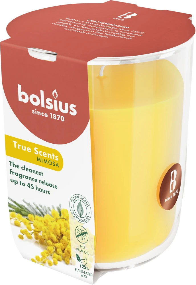 Bolsius „True Scents“ kvapioji žvakė 97 x 85 mm, „Mimosa“