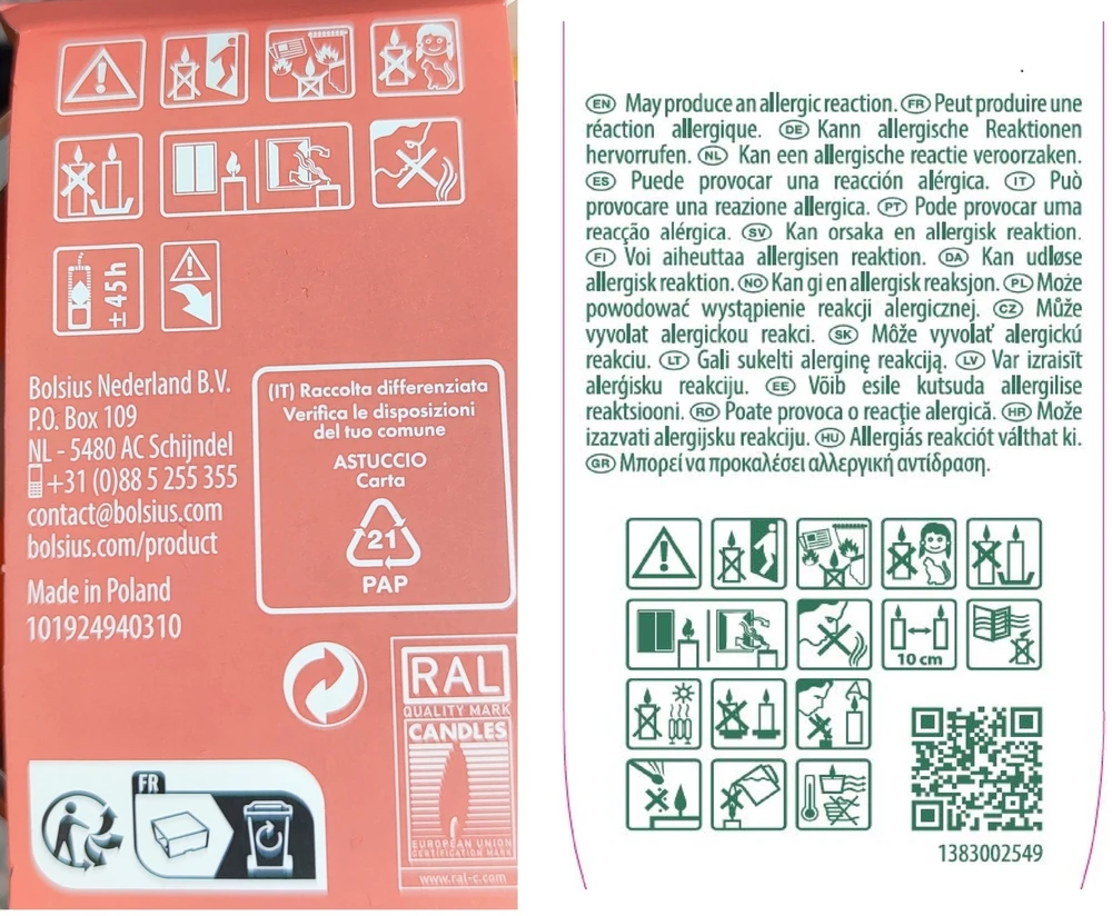 Žvakė, aromatinė Bolsius Happy Mango, 45 h, Oranžinė