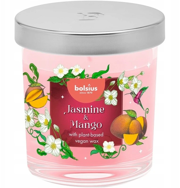 Žvakė, aromatinė Bolsius Jazminų ir mango, 25 h, 10 cm