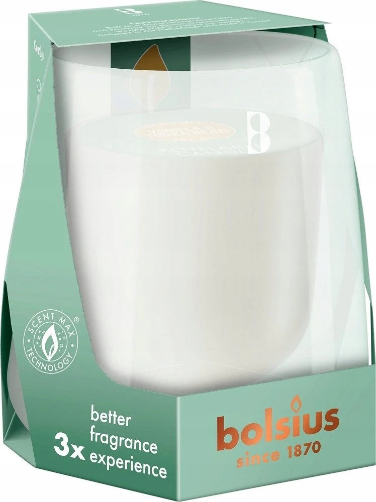Bolsius CleanLight kvapioji žvakė 95 × 85 mm, vanilės ir tonka pupelių aromatas