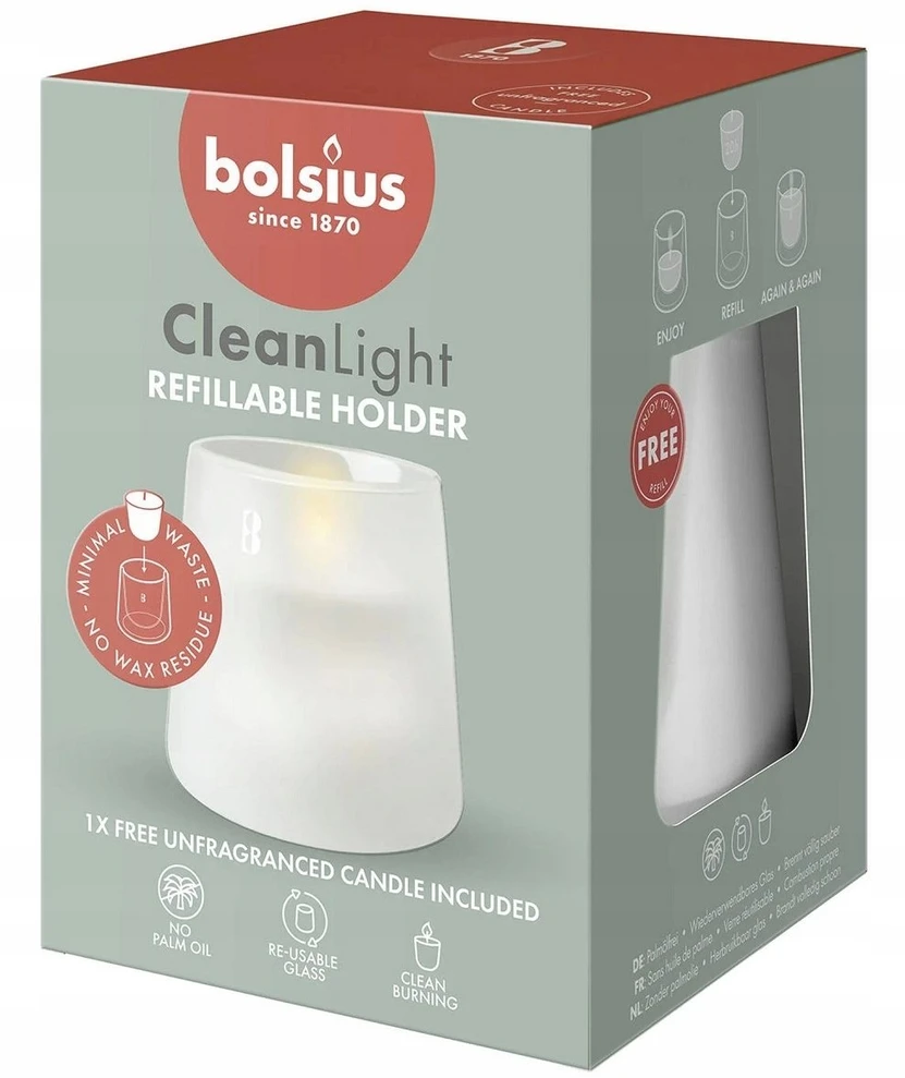 Bolsius CleanLight kvapiųjų žvakių pradinis rinkinys 0 % kvapo