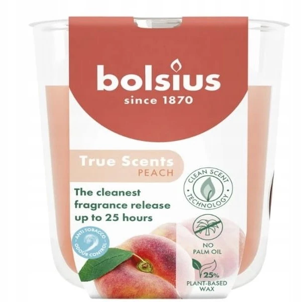 Bolsius „True Scents“ kvapioji žvakė „Persikas“, 80 x 73 mm