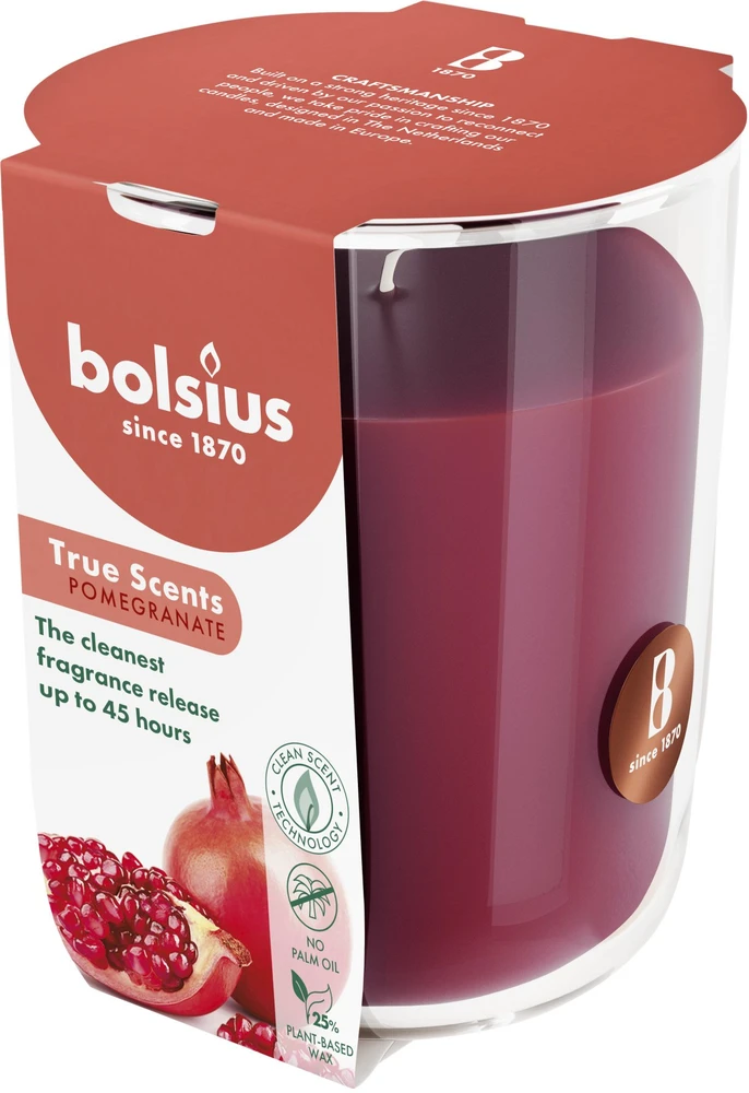 Žvakė, aromatinė Bolsius Poppy Pomegranate, 45 h