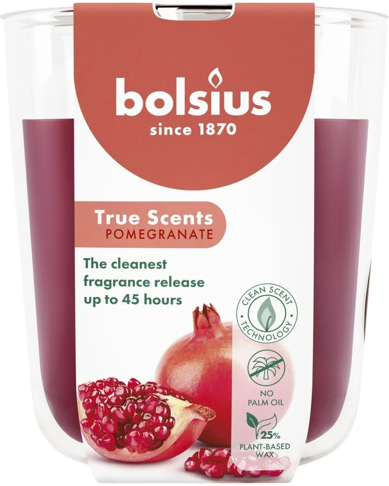 Žvakė, aromatinė Bolsius Poppy Pomegranate, 45 h