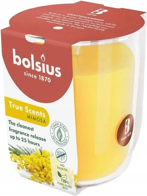 Bolsius „True Scents“ kvapioji žvakė 80x73mm, „Mimosa“