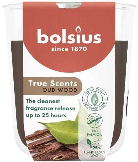 Žvakė, aromatinė Bolsius Calming Oudh, 25 h, Ruda