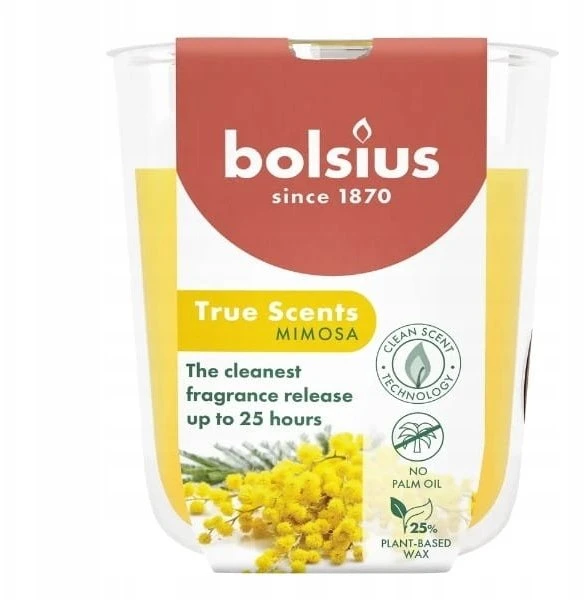 Bolsius „True Scents“ kvapioji žvakė 80x73mm, „Mimosa“