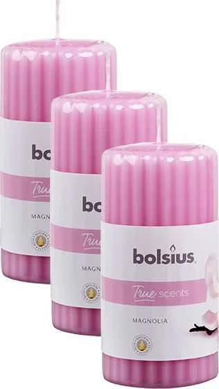 Bolsius koloninė žvakė „Bolsius True Scents“ 33 colių 12 cm, 3 vnt.. Magnolija
