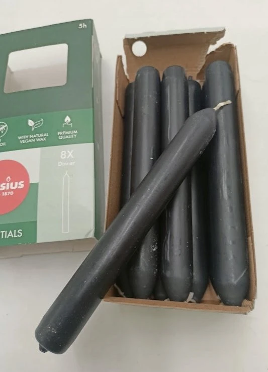 Bolsius Table candles in a box of 8 pcs. 170/20mm pilka