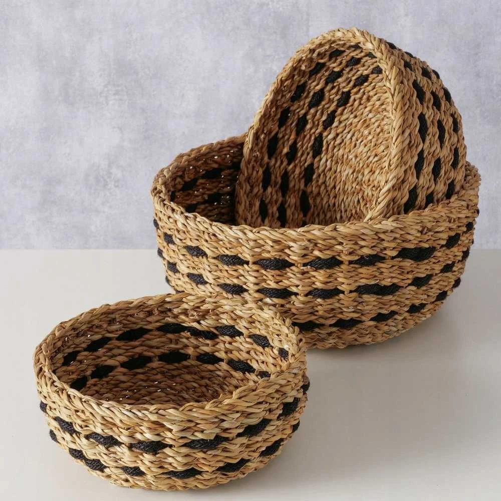 Boltze Apvalių dekoratyvinių krepšelių rinkinys BOKAR, 3 vnt. Ø 21-30 cm