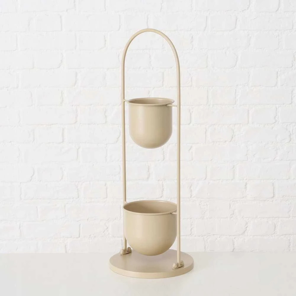 Boltze Kwietnik metalowy CAMILIO, smėlio spalva, aukštis 75 cm