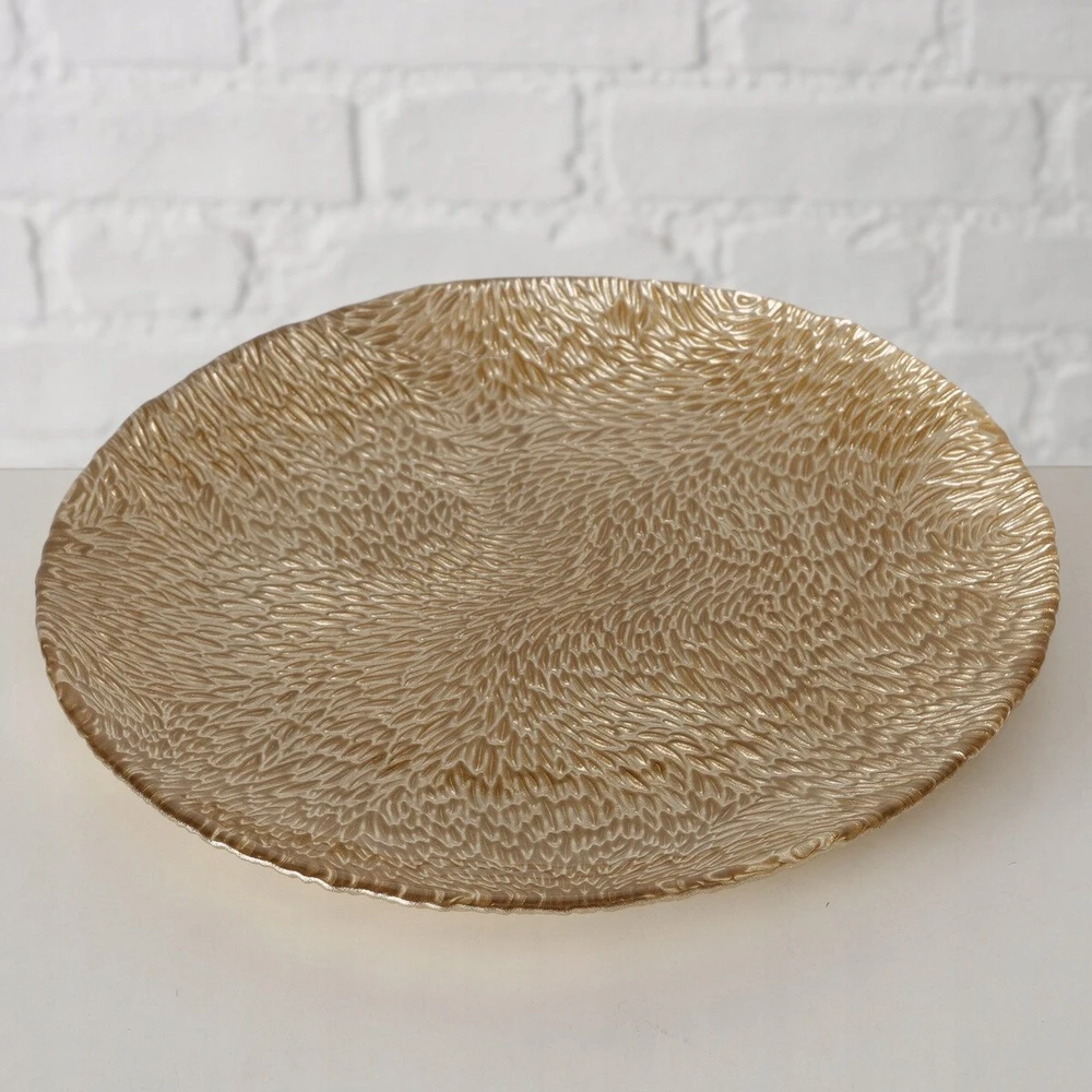 Boltze Bolze Dekoratyvinė lėkštė stiklinis RUDAS, Ø 21 cm