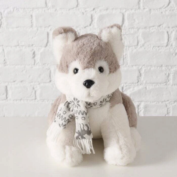Boltze Home pliušinis šuo su šaliku BELLO, 28 cm