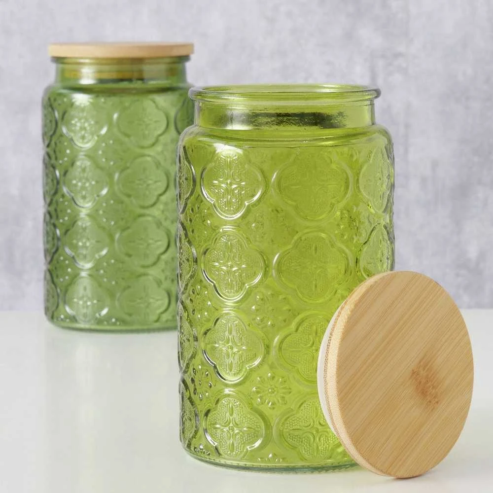 Boltze stiklainis su bambukiniu dangteliu IMOLA, 1000 ml