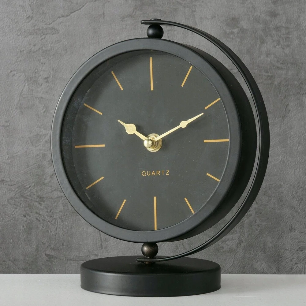 Boltze Juodas BALIA stalinis laikrodis, auksinės rodyklės, 20 cm