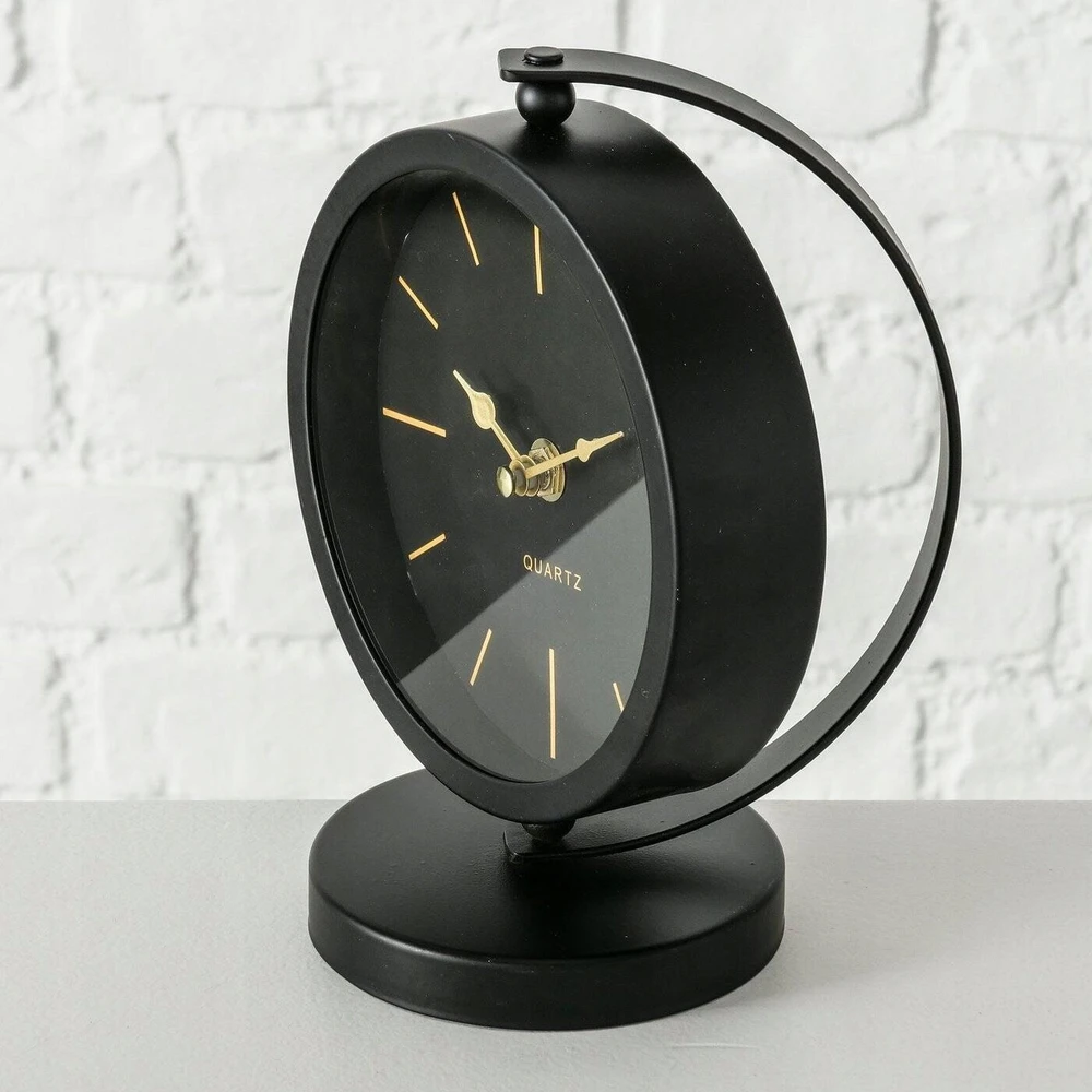 Boltze Juodas BALIA stalinis laikrodis, auksinės rodyklės, 20 cm
