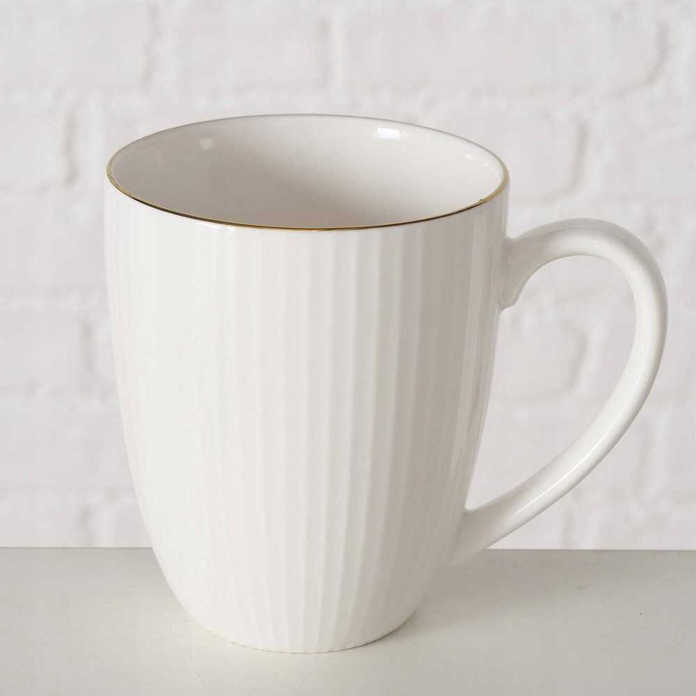 Boltze KELLY porcelianinis puodelis, baltas, 400 ml